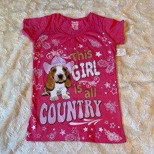 - 2/$30 Sportswear Country Dog Tshirt Girls Size L NWT